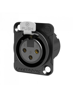 Châssis XLR 3P, femelle Série D Contact or