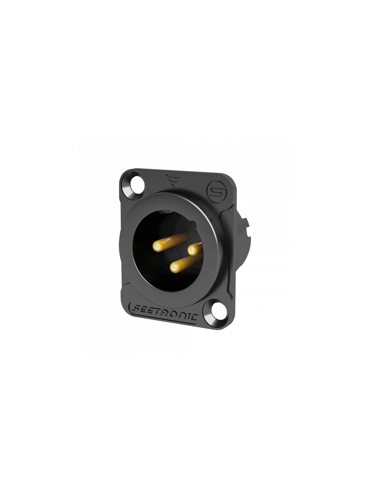 Châssis XLR 3P, mâle Série D Contact or