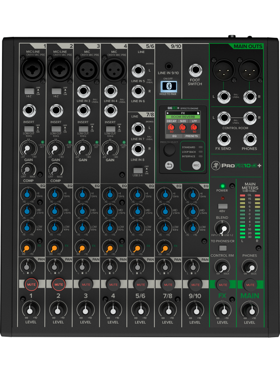 Console Mackie - PROFX10V3+
MIX - USB 10 canaux + Bluetooth et effets