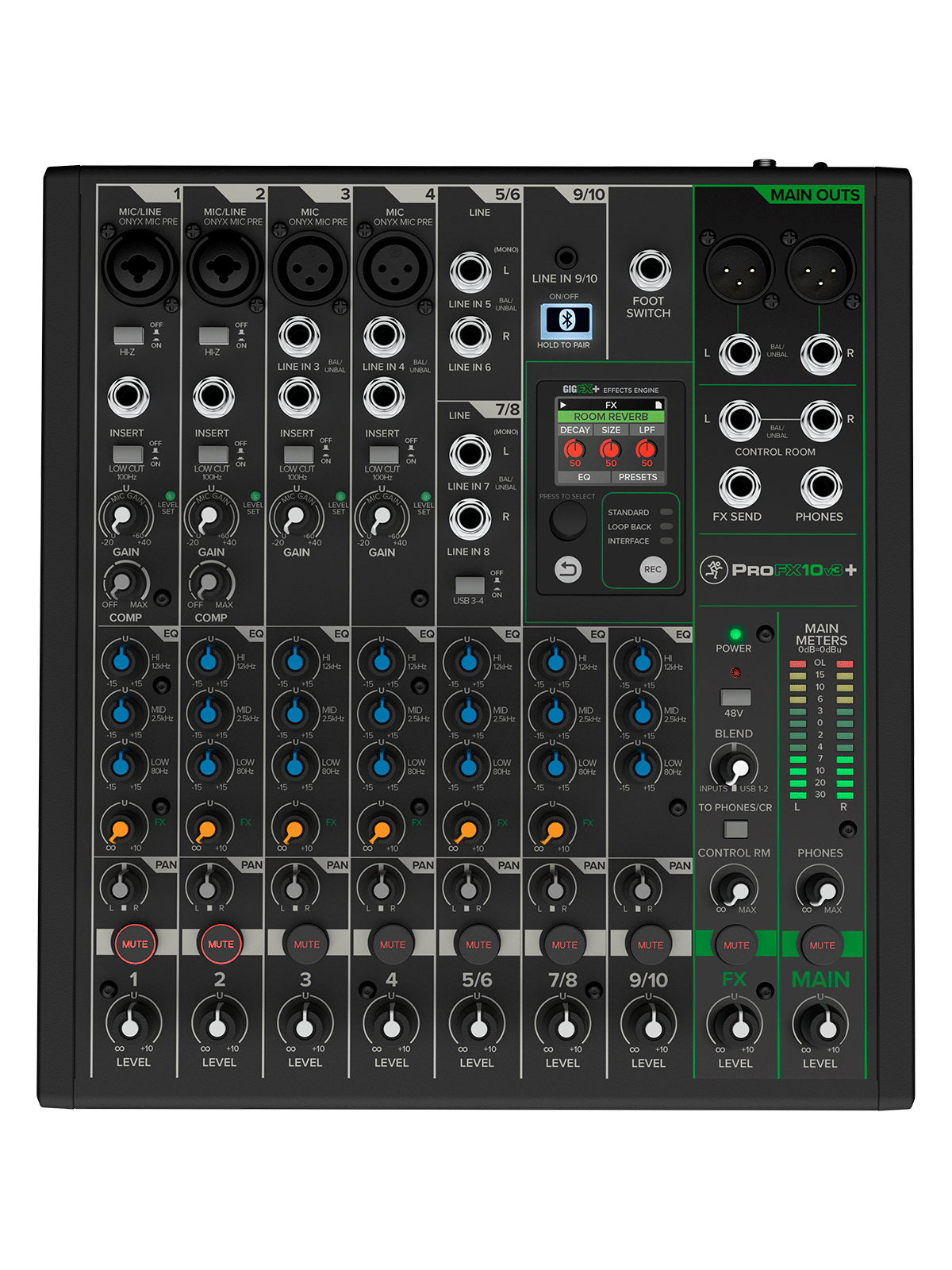 Console Mackie - PROFX10V3+
MIX - USB 10 canaux + Bluetooth et effets