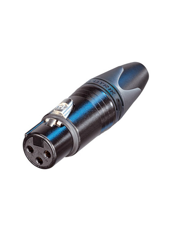 Fiche XLR 3 points femelle droite noire contacts or NEUTRIK série XX