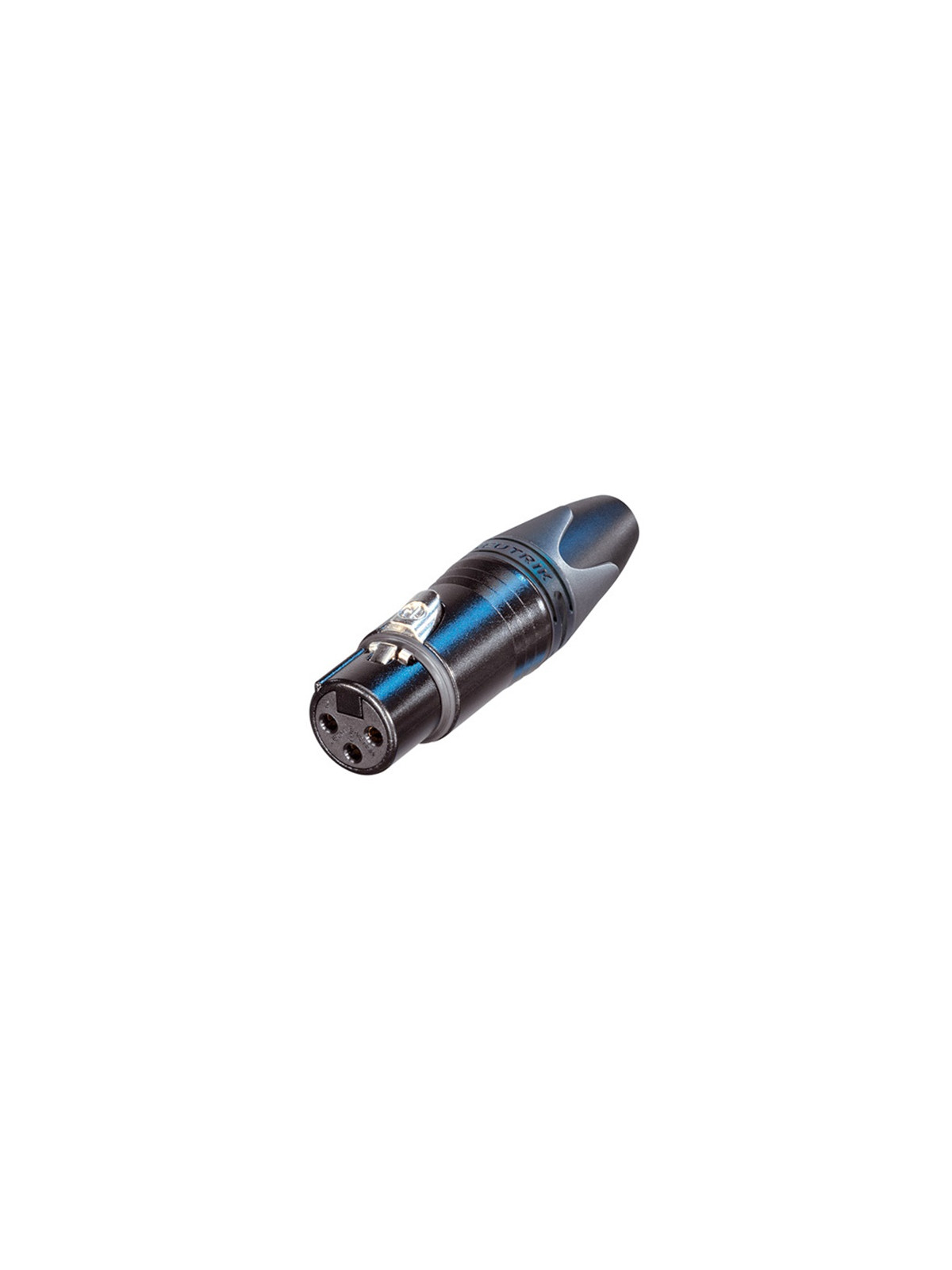 Fiche XLR 3 points femelle droite noire contacts or NEUTRIK série XX
