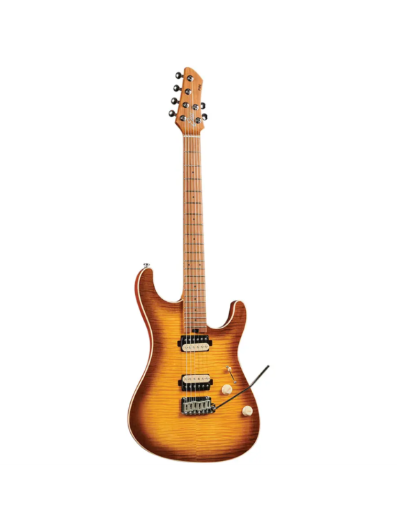 Eko - Guitare Electrique AURORA 400
Fire 401 Aurora Flamed Amber Burst - touche érable torréfié