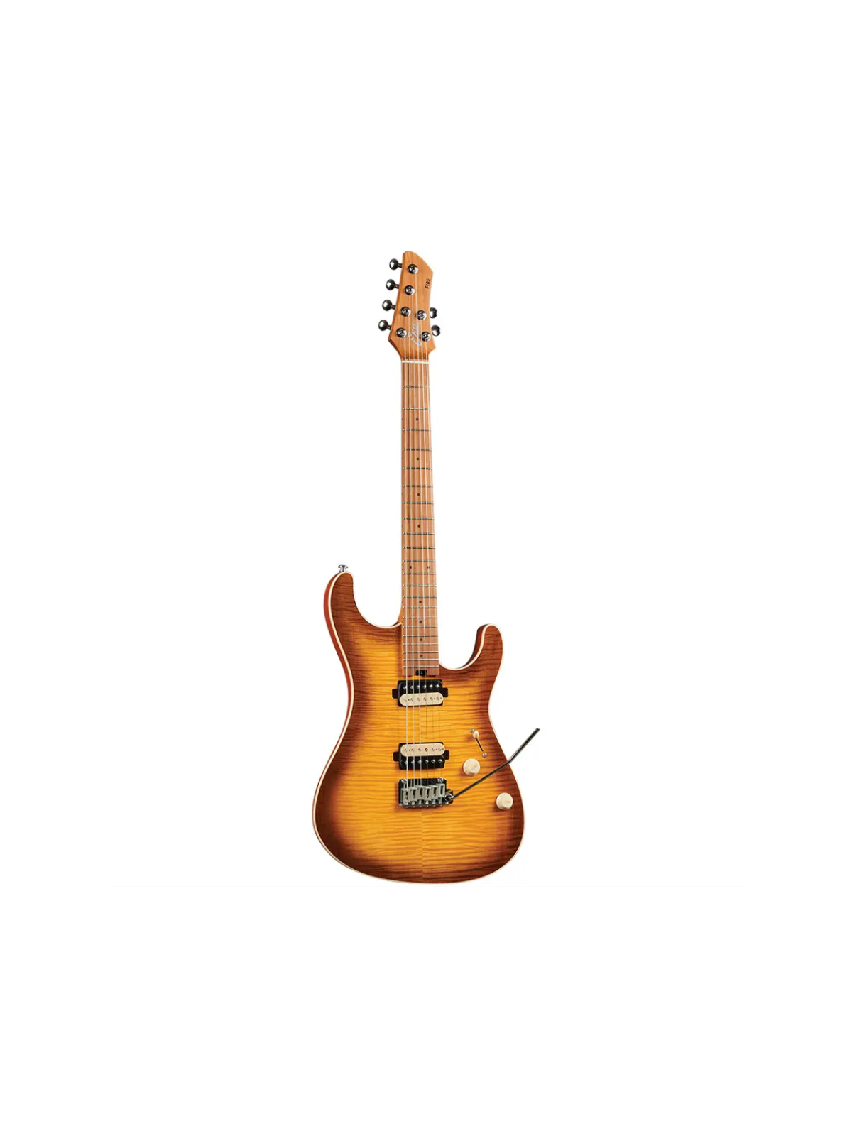 Eko - Guitare Electrique AURORA 400
Fire 401 Aurora Flamed Amber Burst - touche érable torréfié